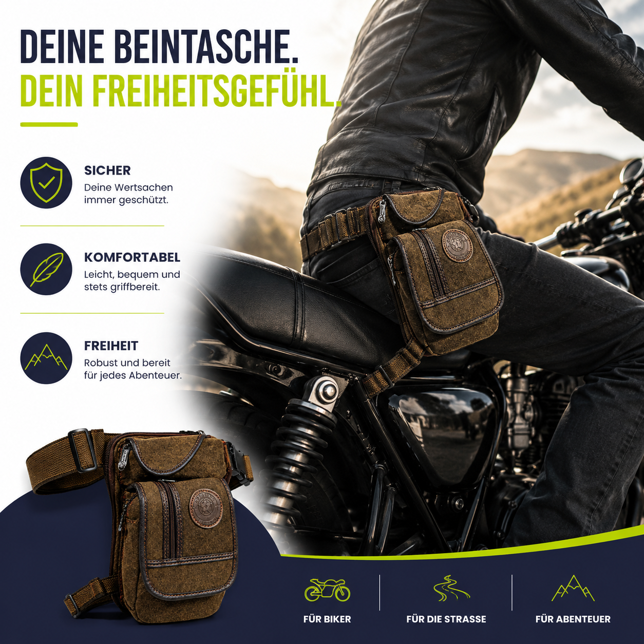 Beintasche für Motorrad & Freizeit – Alles Wichtige sofort griffbereit