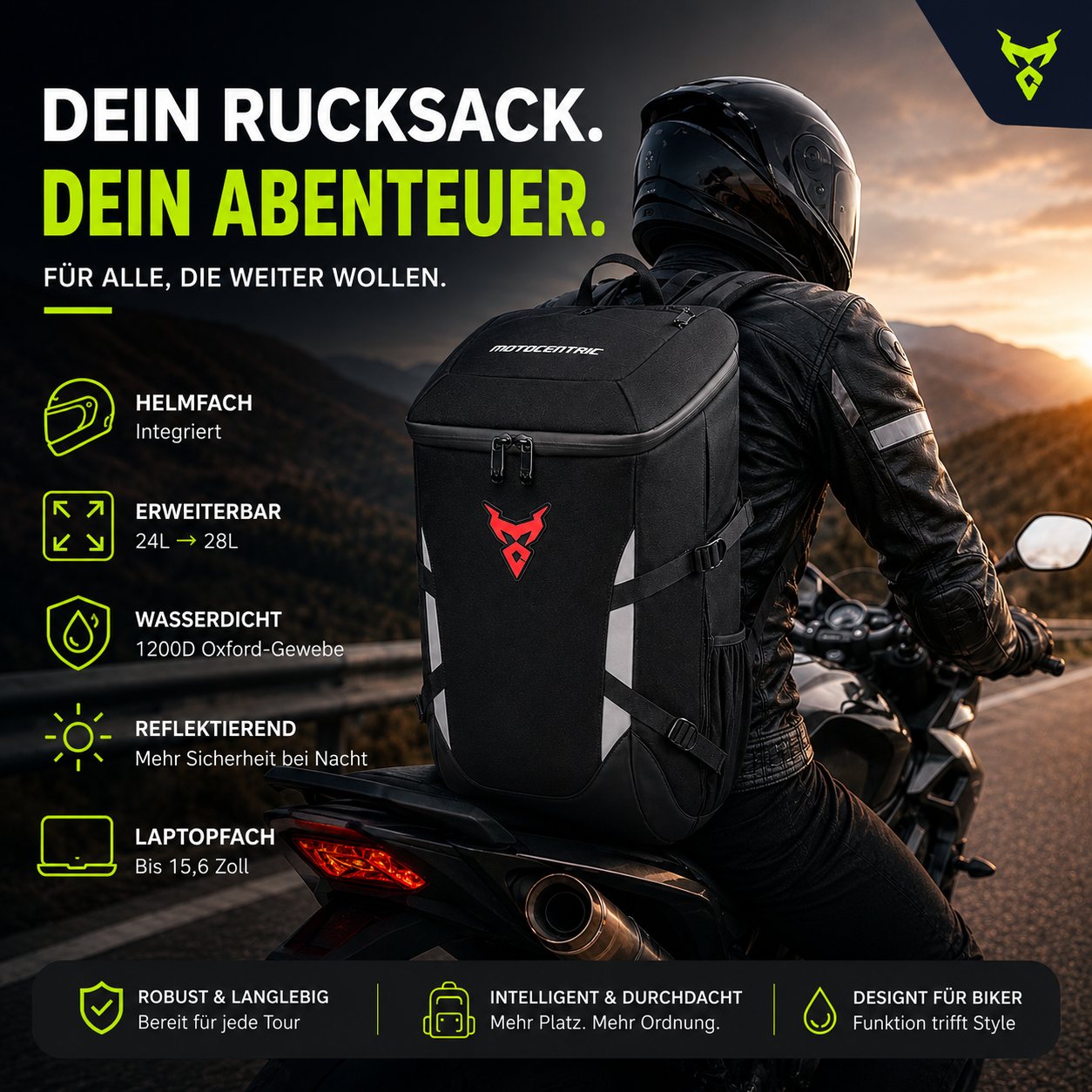 Motorradrucksack mit Helmfach – Mehr Platz auf jeder Tour