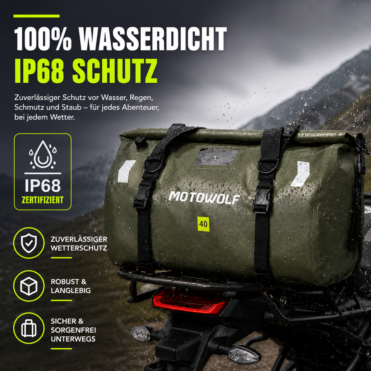 Wasserdichte Gepäckrolle 40L – Trocken ans Ziel bei jedem Wetter